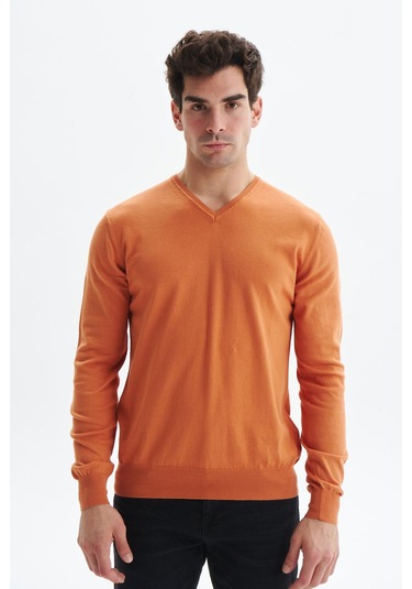 Arma Erkek Slim Fit Likralı Pamuklu Örme V Yaka Triko Kazak K0kro0854 Turuncu Arma Erkek Slim Fit Likralı Pamuklu Örme V Yaka Triko Kazak K0kro0854 Turuncu