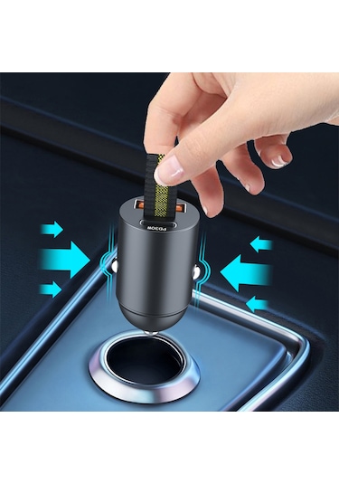 Padalink "30w Pd Hızlı Şarjlı Çift Portlu Araç Şarj Cihazı - Dayanıklı Alüminyum Gövde Ve Güvenli Şarj"