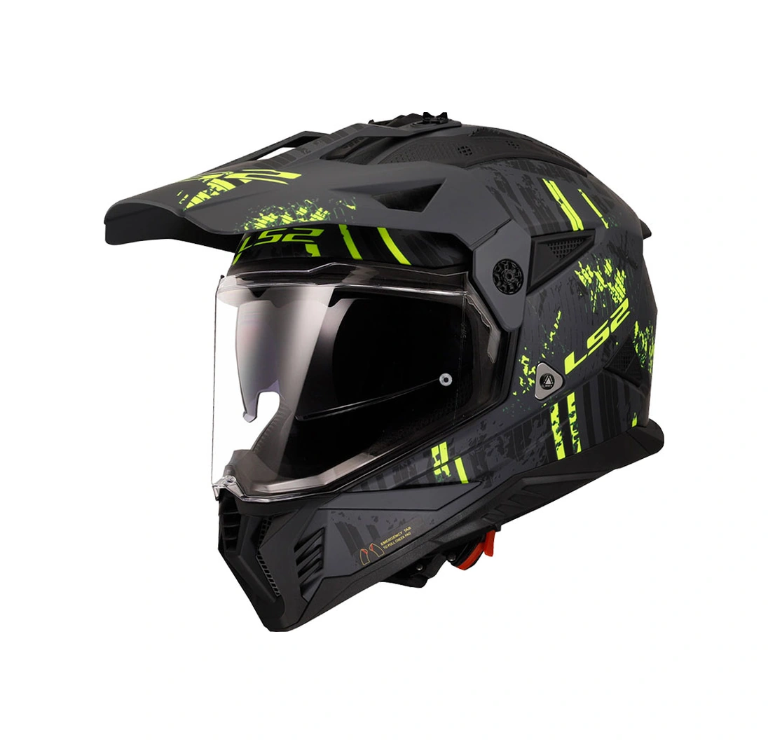 Ls2 Pioneer 2 Crazy Kapalı Kask Mat Siyah - Neon Sarı