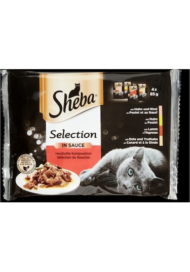 Sheba Etli Seçenekler Yetişkin Kedi Yaş Maması 4 X 85 Gr