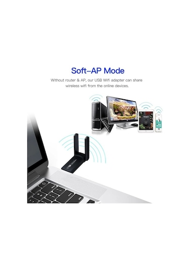 Ac1300 Mbps Dual Band Usb 3.0 Adaptör Kablosuz Wi-fi 5ghz
