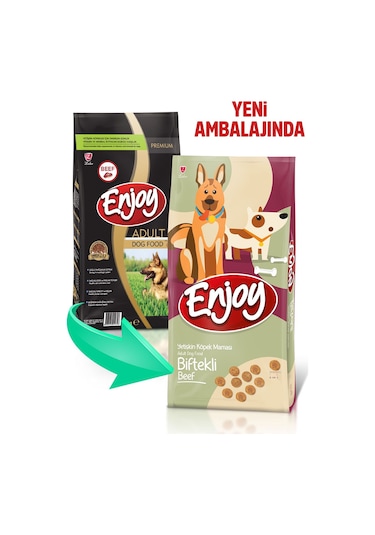 Enjoy Biftekli Yetişkin Köpek Maması  15 Kg