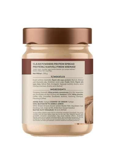 Clean Powders Protein Spread 350 Gr Kahve