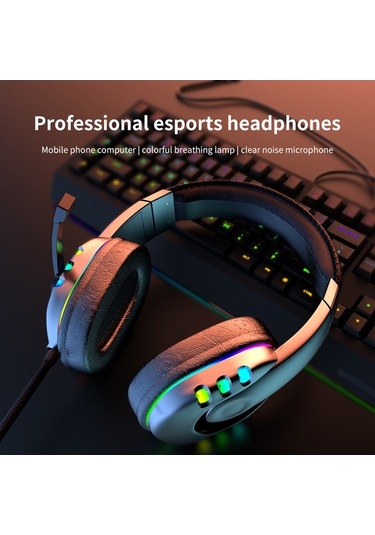Novahub Ak47 Renkli Led Işık Oyun Kulaklığı, Harici Mikrofon, Ses Kontrolü, Rahat Kullanım, Siyah