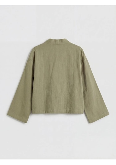 Lc Waikiki Haki Şal Yaka Oversize Kadın Kimono