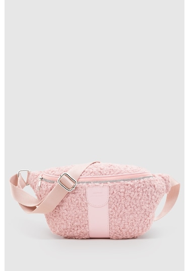 Housebags Kadın Pembe Suni Kürklü Dokuma Bel Çantası 213 Pembe