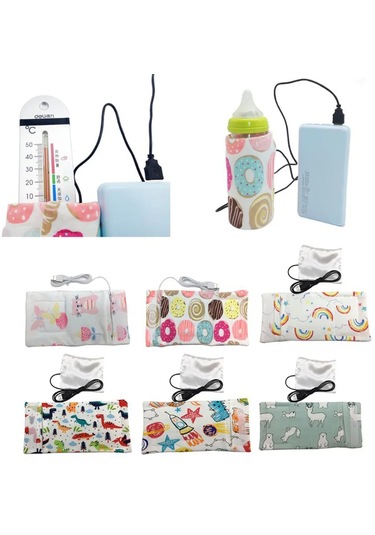 14 Renk Bebek Biberon Isıtıcı Seyahat Çantası 5 V/1a Usb Süt Su Isıtıcı Yalıtımlı Çanta 11inx5.12in Bebek Süt Isıtıcı