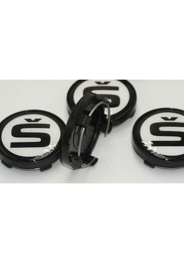 Skoda S logo Jant Göbeği Kapak Seti  60mm