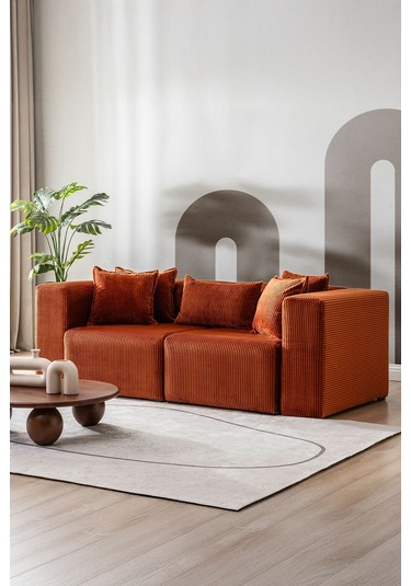 Katt Ekstra Rahat İskeletli 2 Li Koltuk 10 Renk Kiremit