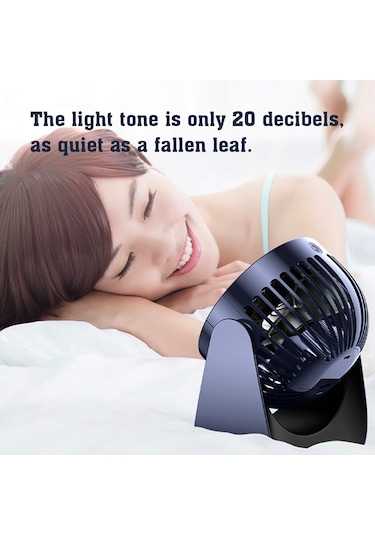 Reedark Usb Şarjlı Mini Taşınabilir Sessiz Masa Fanı - 3 Hız Ayarlı, 2000mah Pil