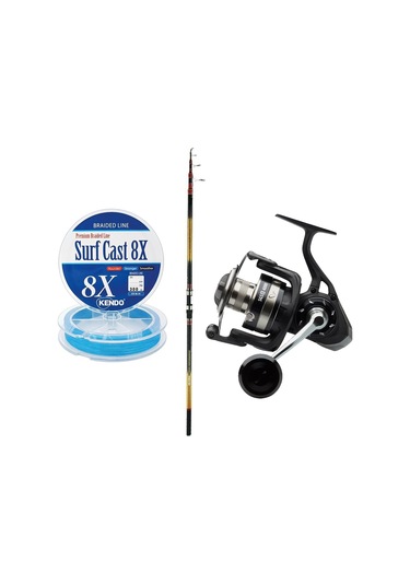 Yekoutdoor Profesyonel Olta Seti Okuma Savant Surf 420 Cm 5 Parça Surf Kamışı&savage Gear Sgs8 8000 Fd 8+1bb Olta Makinesi