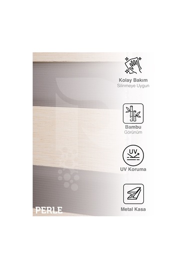 Br Perle Sahra Beji Renk Bambu Stor Zebra Perde Yüksek Kalite Alüminyum Kasa Sahra Beji