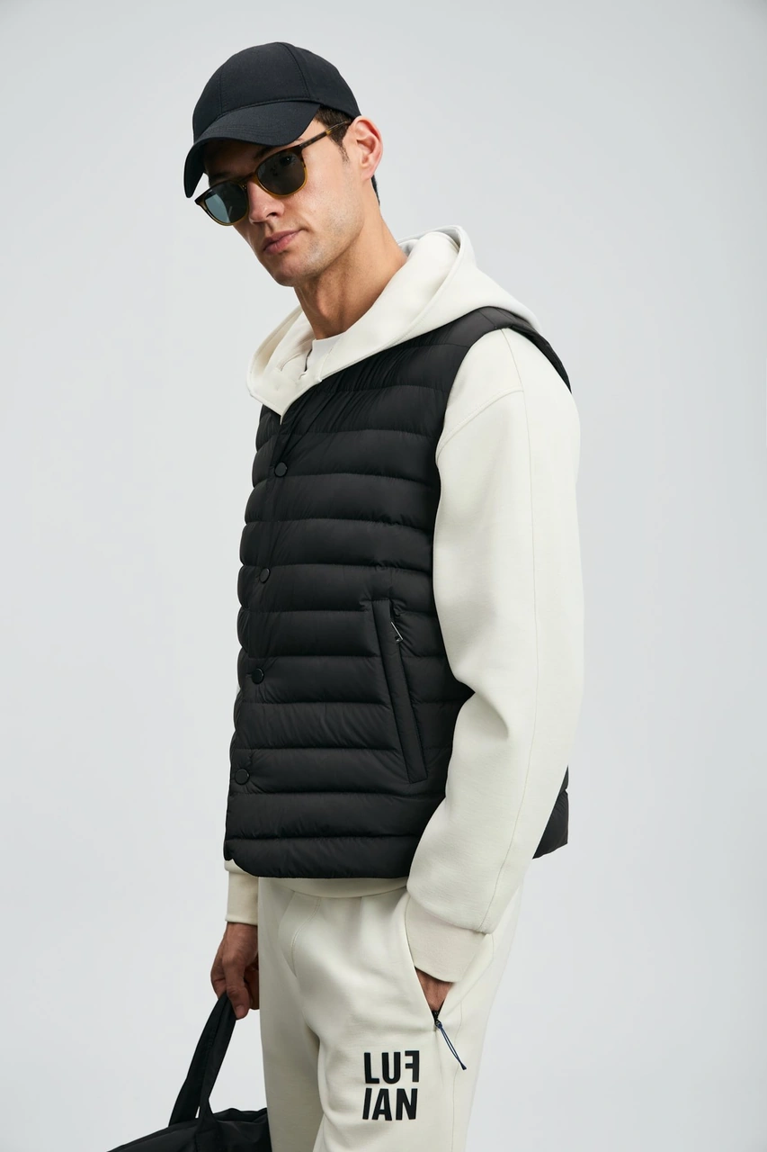 Lufian Erkek Soon Kaz Tüyü Yelek 112130027 Siyah Siyah