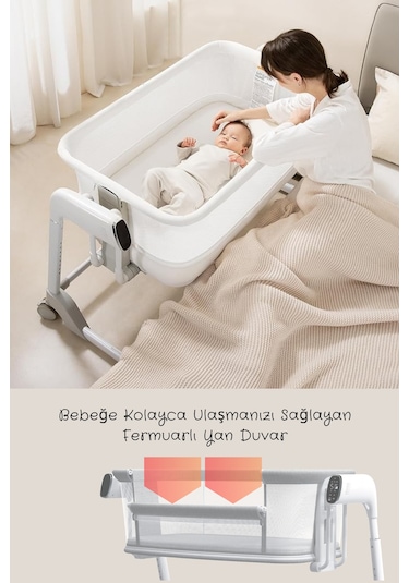 Kiwi Cozy Premium 3in1 Ağlamaya Duyarlı, Otomatik Sallanır, Anne Yanı Beşik, Park Yatak Ve Oyun Parkı