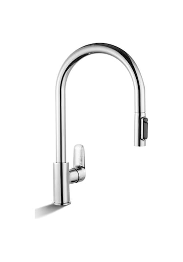 Adell Niza Krom Spiralli 3 Yollu Arıtma Çıkışlı Mutfak Bataryası Krom