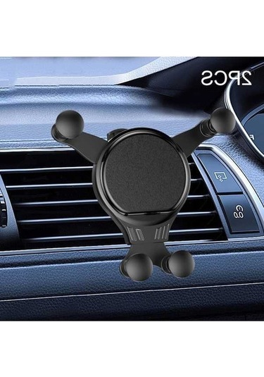 Wondernest 2 Adet Jq006 Yapışkanlı Evrensel Dönen Araç Hava Çıkışı Telefon Tutucu Koyu Siyah Siyah