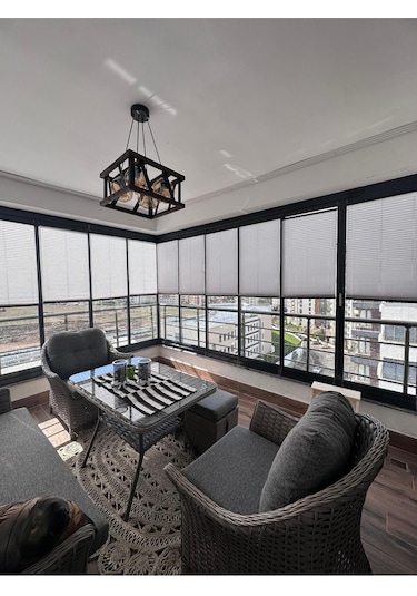 Perdema Kancalı/vidalı Jalvolin Plise Cam Balkon Perdesi - Ofis Perdesi - Mutfak Perdesi - Salon Perdesi Beyaz