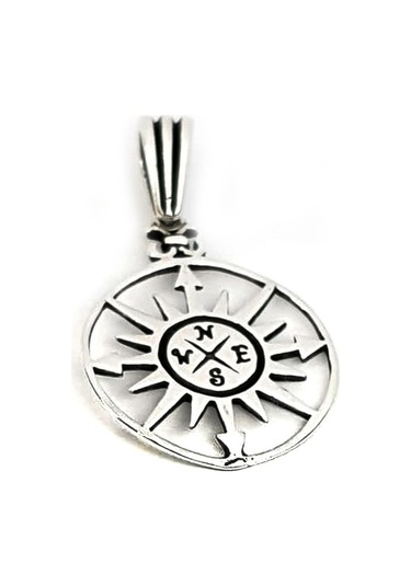 925 Ayar Gümüş Pusula Kolye Ucu (461392207)