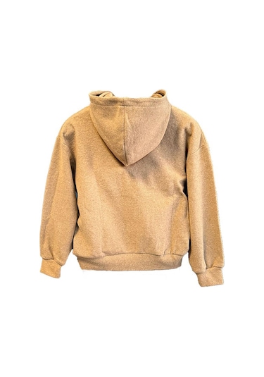 Soultextile Unisex Kapşonlu Çocuk Sweatshirt Camel Açık Kahverengi