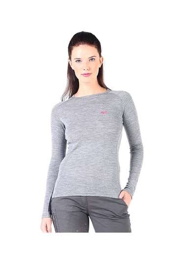 Woolona Alize Uzun Kollu Kadın Sweatshirt - Gry Grey
