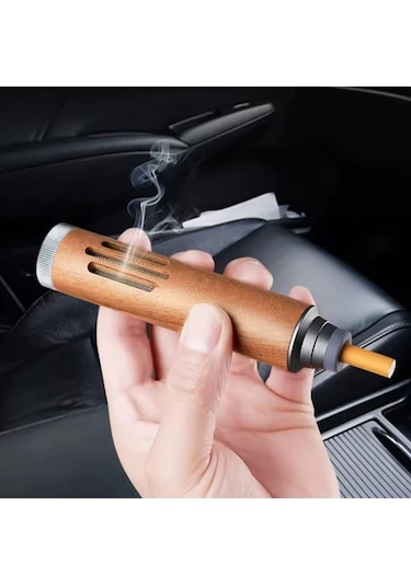 Taşınabilir Araç Ofis İçin Sigara Küllüğü Araç İçi Küllük Ahşap Kül Tablası