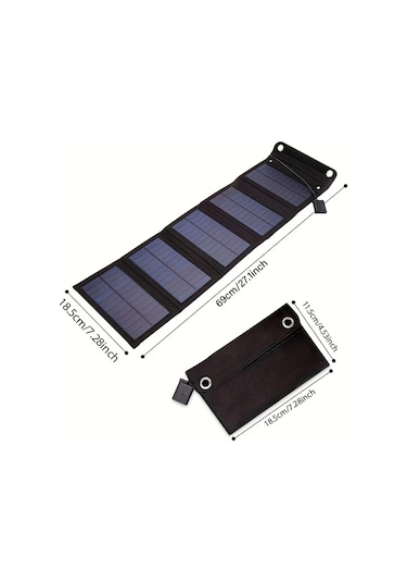 Elmpaly 60w Katlanır Usb Portlu Güneş Panel Şarj Cihazı Seyahat Kamp Çanta Telefon Laptop Fan