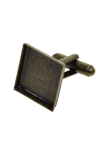 Suntek 20x16mm Kare Boş Ayar Taban Pedi Kol Düğmesi Dıy Bronz