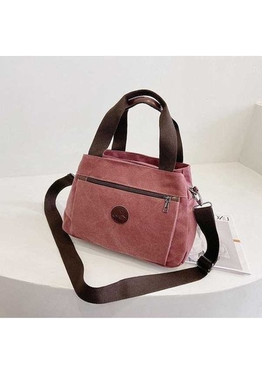 Ganzhoushop Tuval Red Omuz Kapasiteli Kadınlar Kadınlar İçin İçin Günlük Çapraz Çantaları Çantalar Çanta Büyük Yq Kırmızı