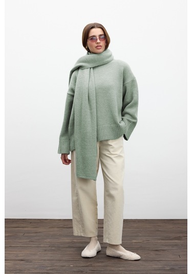 Yumuşak Atkı Mint Mint Mint Yeşili