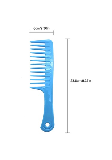 Hangfox Büyük Dişli Saç Tarayıcı, Kısa Ve Uzun Saçlar İçin Geniş Telli, Saç Düzenleme Ve Şekillendirme Aracı, Mavi