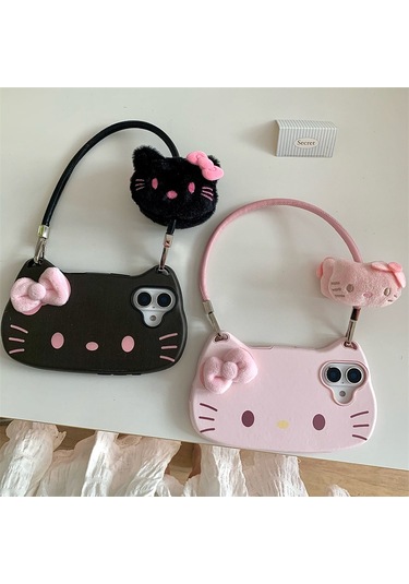 Karikatür Hello Kitty Telefon Kılıfı İp14 Pro Siyah