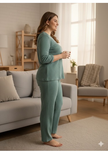 Kadın Yeşil İnspire Pijama Takımı Yeşil