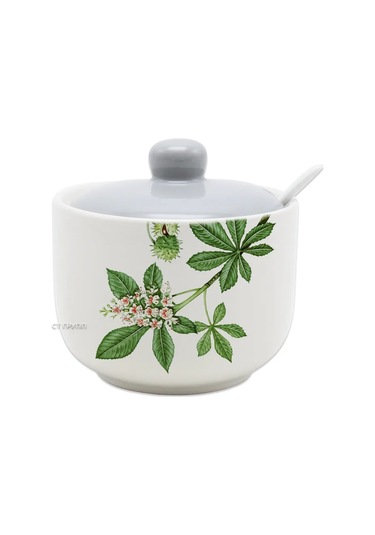 Prıma Collectıon 450ml Kaşıklı Çiçek Açan Kestane Şekerlik 318999916 Beyaz