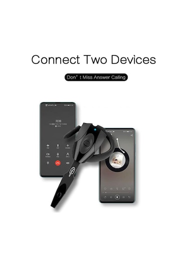 Vaorlo Bluetooth 5.0 Büyük Kapasiteli Kulaklık Tek İş Kulaklık Kulak Kancası Hd Mikrofon Ile Rahat Giyim Kulaklık