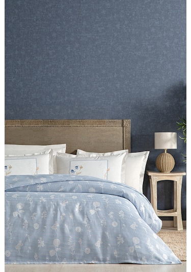 Puffy Bella Çift Kişilik Pike Takımı - Mavi