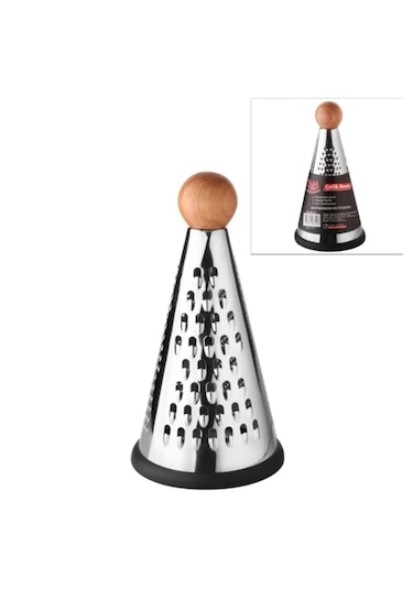 Lüx Paslanmaz Çelik 4 Taraflı Konik Ahşap Saplı Rende 03