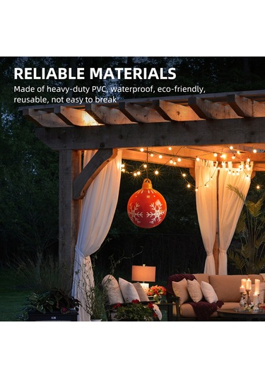 Gajeena Kırmızı Buz Karı Desenli 60cm Pvc Noel Balonu - Dışarıda/içerde Kullanım, Su Geçirmez Bahçe Ve Ev Dekorasyonu Çok Renkli