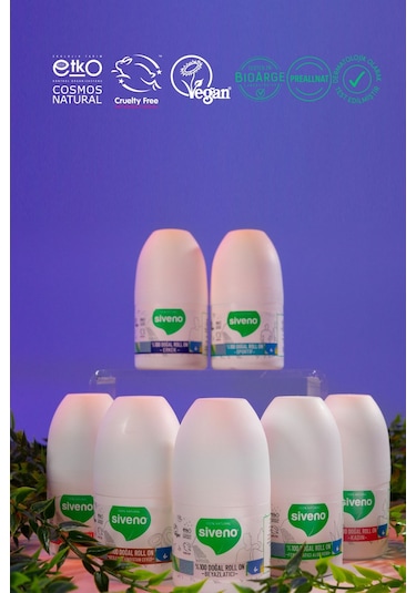 Siveno %100 Doğal Roll On Erkek Deodorant Ter Kokusu Önleyici Bitkisel Leke Bırakmayan Vegan 50 ML