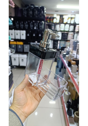 Lüks Mükemmel Görünümlü Sıvı Sabunluk Veya Bulaşık Deterjanlık Gri-siyah