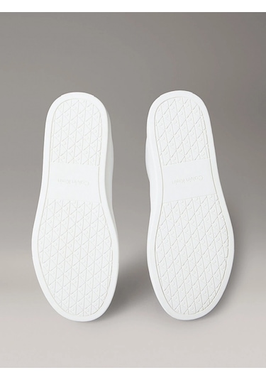 Calvin Klein Jeans Klasik Düz Tabanlı Bağcıklı Deri Erkek Beyaz Sneaker Ym0ym01435-01w Beyaz