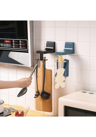 Dofolink Abs Malzeme 360 Döner Tutucu - Delme Yok Kurulum, Çakma/saklama İçin Mutfak/banyo Organizer Mavi