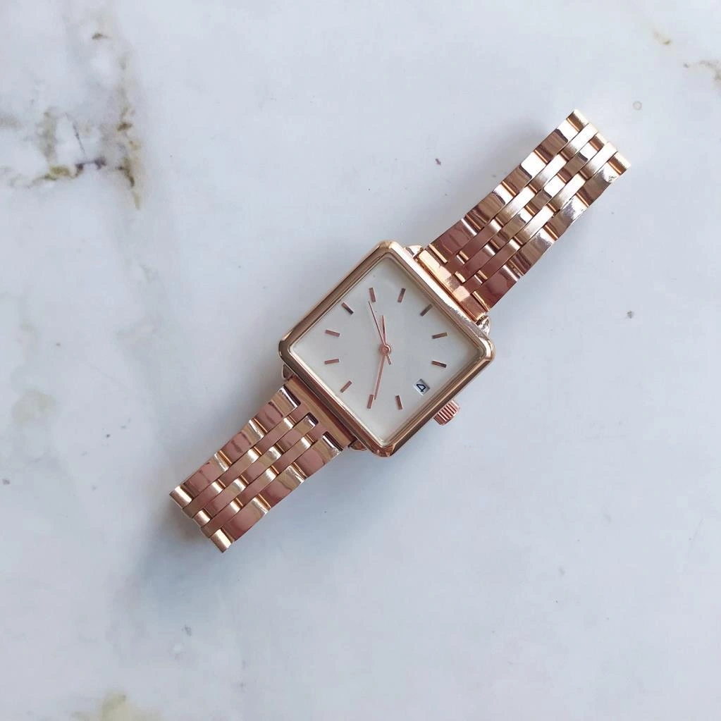Fully Rose Gold Kare Kadın Kol Saati Rose Gold
