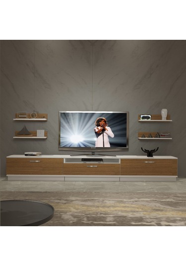 Decoraktiv Trendstyle 270r Slm Tv Ünitesi Tv Sehpası Beyaz - Ceviz