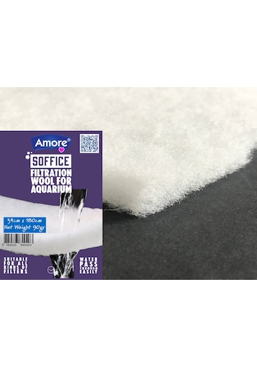 Akvaryum 90gr Silikonsuz Filtre Elyafı 34cm X 180cm Soffice