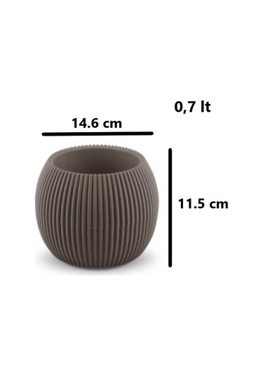 Omnipazar Krs-363 Plastik Mercan Kaktüs Saksı 0.7 Litre Kahverengi 6 Adet
