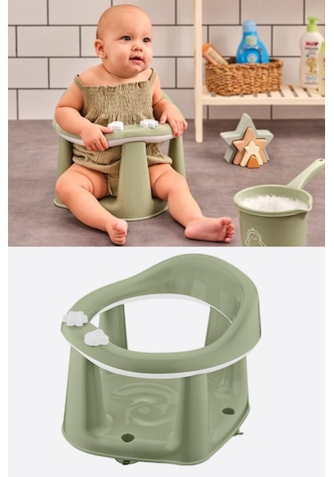 Flosoft Vakumlu Bebek Banyo Oturağı & Mama Oturağı 2 Si 1 Arada Yeşil