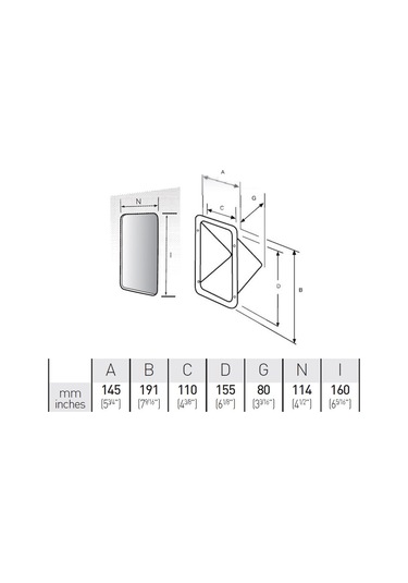 Kapaksız Eğik Tabanlı Tekne Duş Yuvası 145 x 191mm