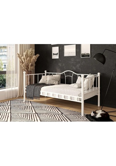 Reyo Kamelya Sedir Metal Karyola Beyaz 90 X190