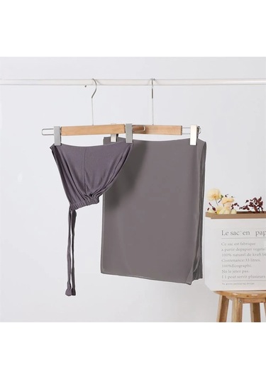 Noenname Null Kadın Şifon Başörtüsü & Jersey Undercap Seti - 2 Parçalı Gri