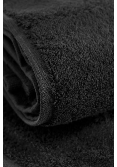 %100 Pamuk Koyu Renkli Siyah 200 Gr 2'li El, Yüz Ve Baş Havlusu Siyah